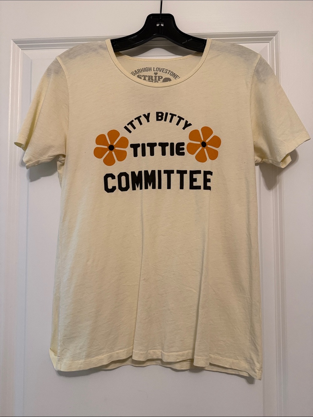 Itty Bitty Tittie Committee Graphic Tee - Cream & Orange Flower